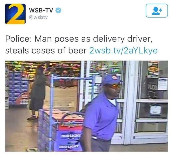 it's jason bourne meme - WsbTv Police Man poses as delivery driver, steals cases of beer 2wsb.tv2aYLkye 19 Budugg Duduli
