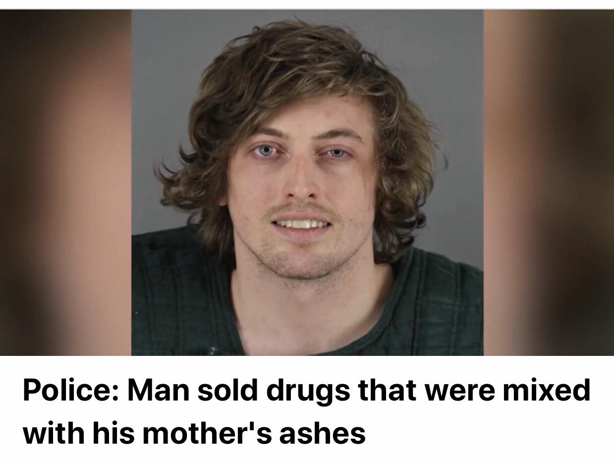 photo caption - Police Man sold drugs that were mixed with his mother's ashes