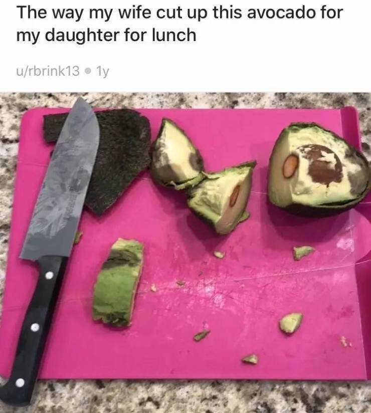 The way my wife cut up this avocado for my daughter for lunch urbrink13ly