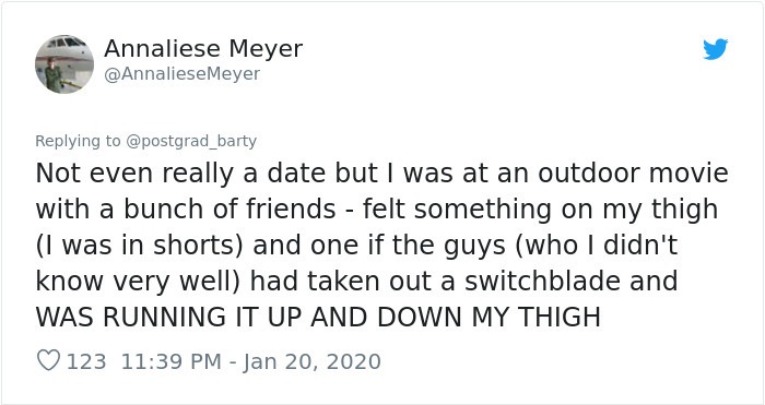 ill beat you so hard that your vertebrae pop out like a pez dispenser - Annaliese Meyer Meyer Not even really a date but I was at an outdoor movie with a bunch of friends felt something on my thigh I was in shorts and one if the guys who I didn't know ver