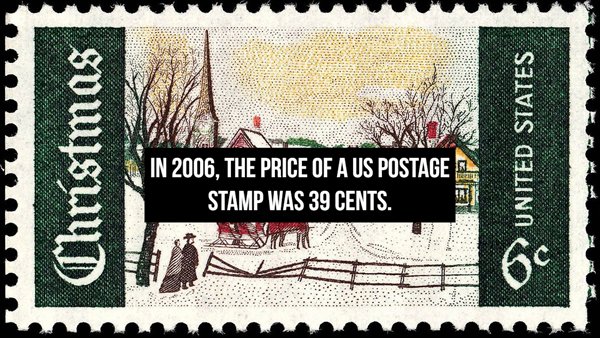 Christmas Day - Sen Christmas United States In 2006, The Price Of A Us Postage Stamp Was 39 Cents.