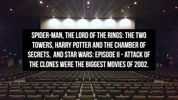 best fires - SpiderMan, The Lord Of The Rings The Two Towers, Harry Potter And The Chamber Of Secrets, And Star Wars Episode Ii Attack Of The Clones Were The Biggest Movies Of 2002.