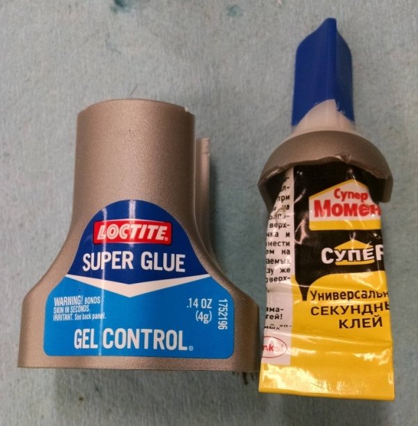 “A different variety of glue came out of the super glue plastic container.”