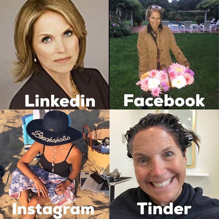 Katie Couric- Linkedin Facebook Beacht Schapolis Instagram Tinder
