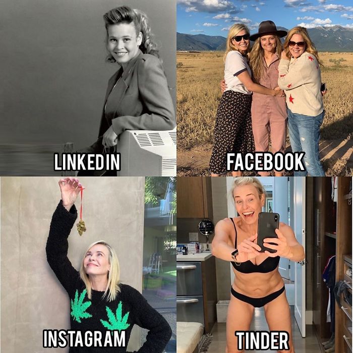 Chelsea Handler - Linkedin Facebook Instagram Tinder