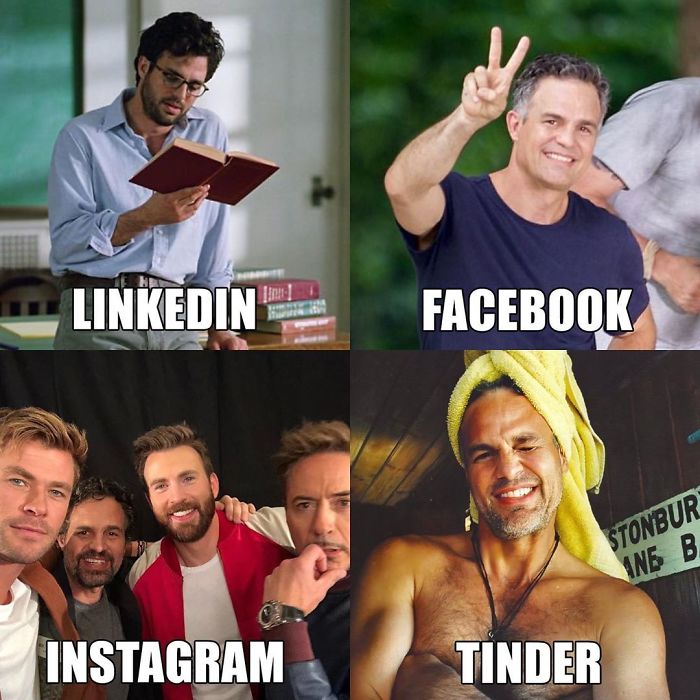 Mark Ruffalo - Linkedin Facebook Stonbur Ing B Instagram Tinder