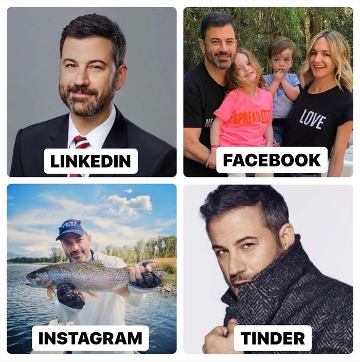 Jimmy Kimmel - Linkedin Facebook Instagram Tinder