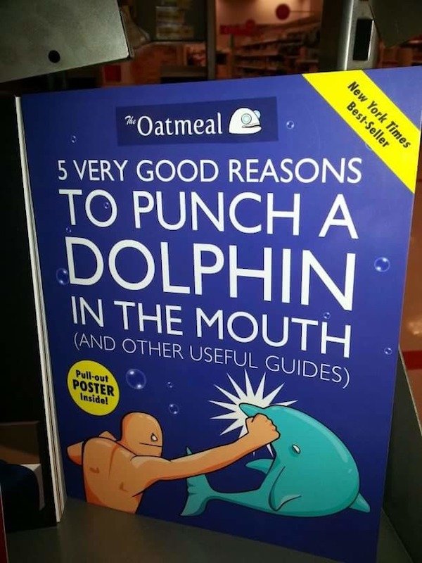 banner - BestSeller New York Times Oatmeal e 5 Very Good Reasons To Punch A Dolphin In The Mouth And Other Useful Guides Pullout Poster Inside!