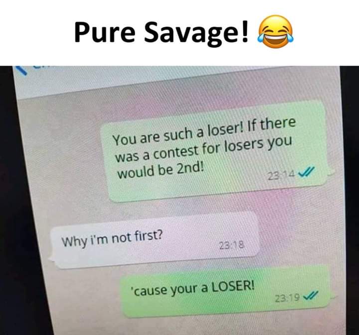 software - Pure Savage! You are such a loser! If there was a contest for losers you would be 2nd! Why i'm not first? 'cause your a Loser! 23.19 V