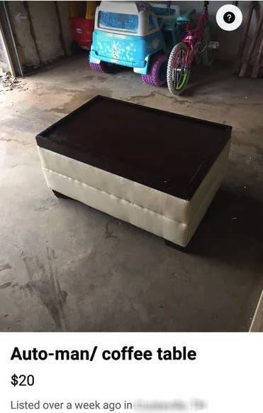 Coffee - Automan coffee table $20 Listed over a week ago in
