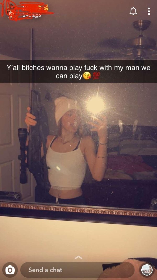 photo caption - Y'all bitches wanna play fuck with my man we can play Donna Adiyama N NnnnnnnnNNU Mimin O Send a chat