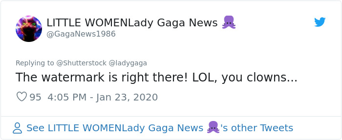 document - Little WOMENLady Gaga News The watermark is right there! Lol, you clowns... 95 8 See Little WOMENLady Gaga News 's other Tweets