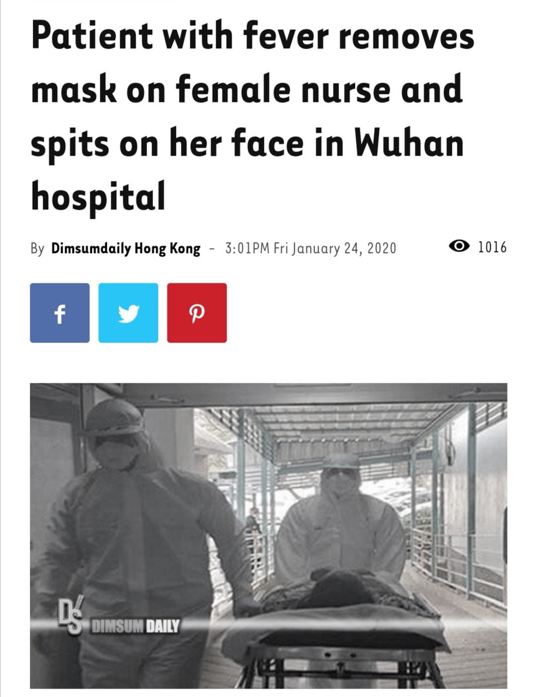 communication - Patient with fever removes mask on female nurse and spits on her face in Wuhan hospital By Dimsumdaily Hong Kong Pm Fri O 1016 Dimsum Daily