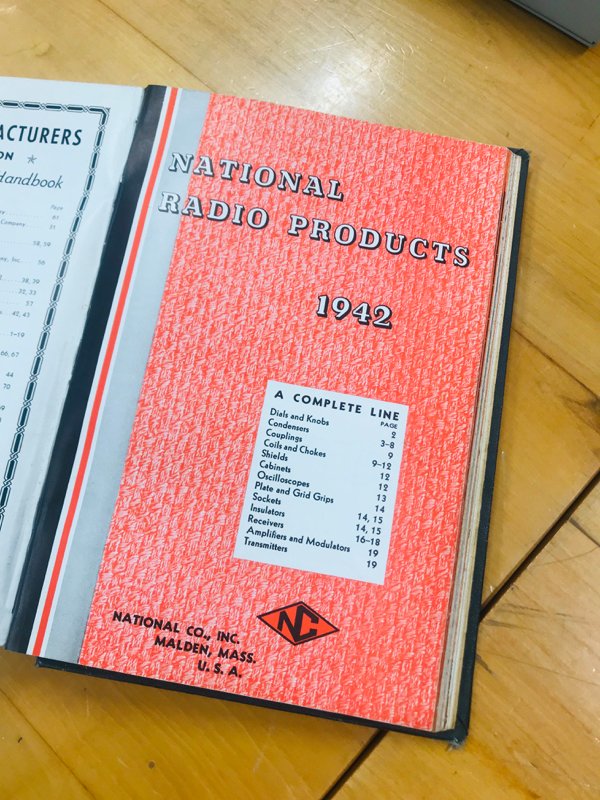 paper - Acturers On Handbook National Radio Products 1942 dos Ne A Complete Line Dials and Knobs Condensers Couplings Coils and Chekes Shields Cabinets Oscilloscopes Plate and Grid Grips Sockets 14,15 Insulators 14,15 Receivers Amplifiers and Modulators 1