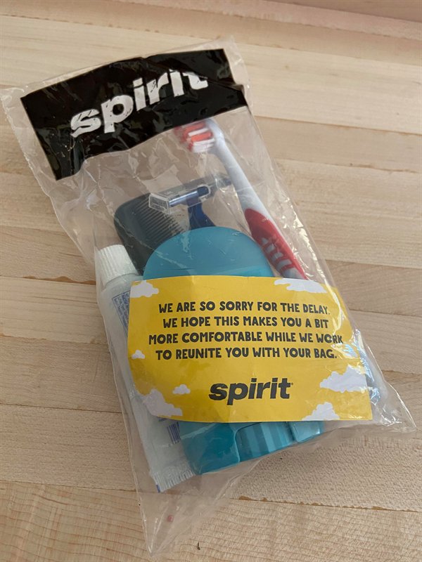 plastic - spirin We Are So Sorry For The Delay We Hope This Makes You A Bit More Comfortable While We Wcrk To Reunite You With Your Bag. spirit