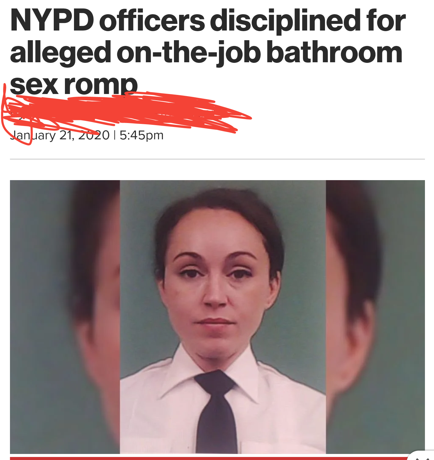 jaw - Nypd officers disciplined for alleged onthejob bathroom sex romp Sanuary 21, 2020 pm