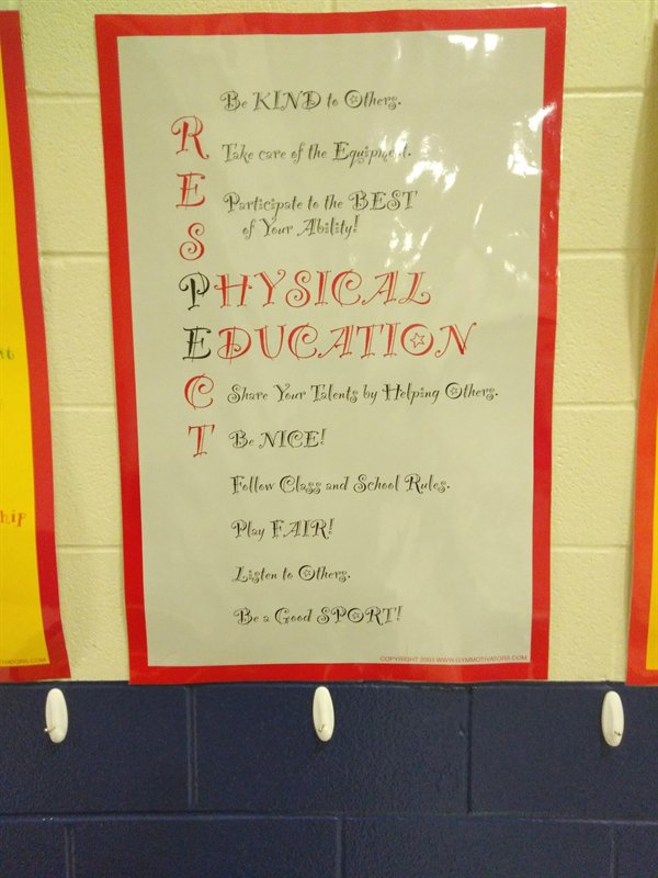 writing - B.Kind to others. R Take care of the Eqisposto Participate to the Best S of Your Ability! sur Physical Education C Your Llents by Helping others. T Benice! Class and School Rules. Play Fair hip Listen to others Be a Good Sport!