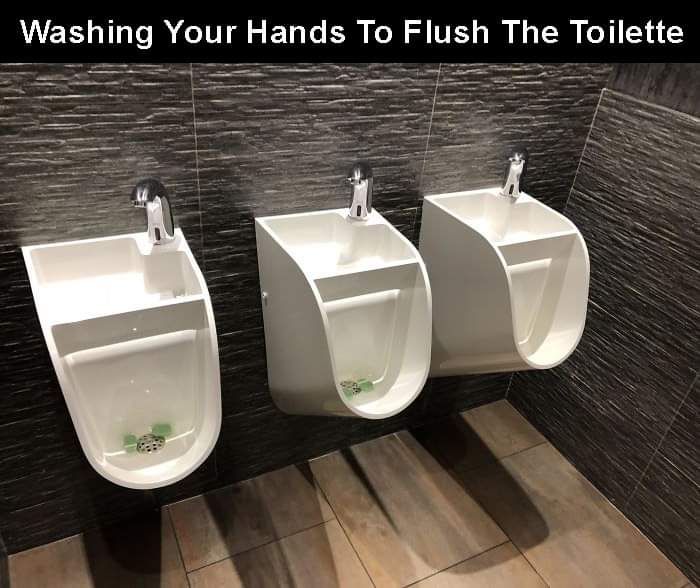 Idea - Washing Your Hands To Flush The Toilette