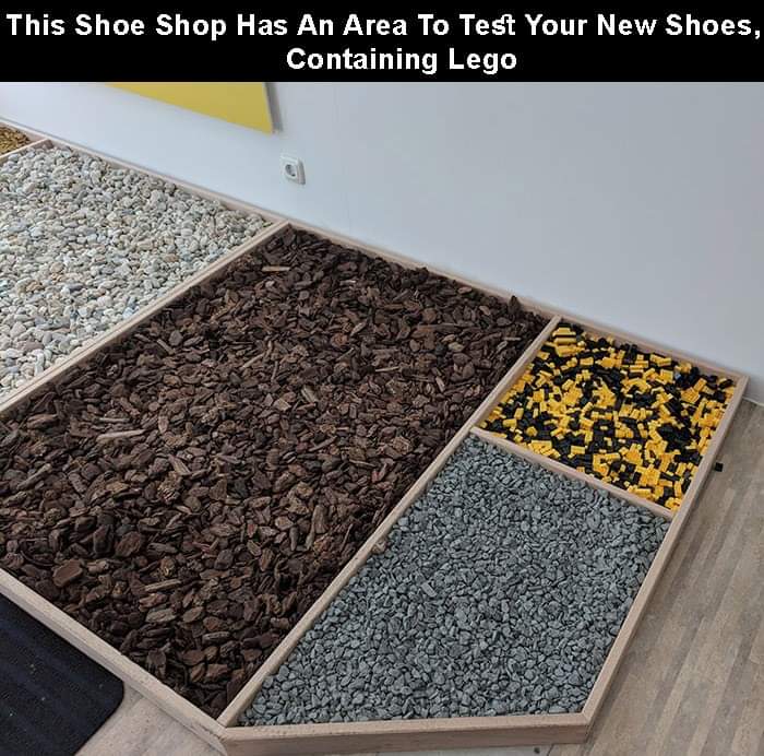 mildly interesting - This Shoe Shop Has An Area To Test Your New Shoes, Containing Lego