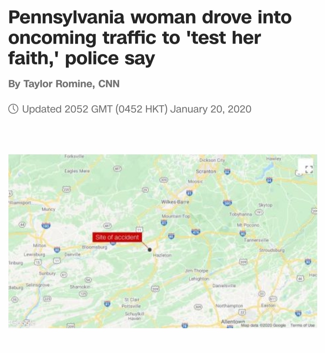geert hofstede - Pennsylvania woman drove into oncoming traffic to 'test her faith,' police say By Taylor Romine, Cnn Updated 2052 Gmt 0452 Hkt Dickson City Eagles Mere Scranton Moosid lampoc Wikes Barre Skytop Tobyanns Ml Pocond Tanner Milton Site of acc