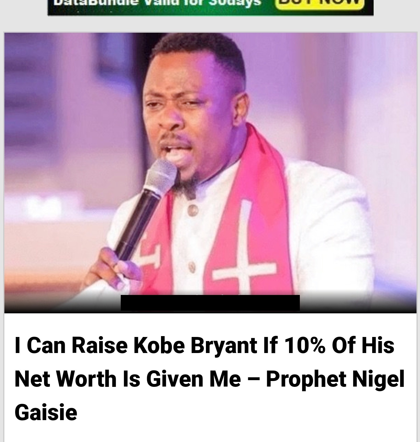 prophet nigel gaisie new - Utbullule valid for Subays I Can Raise Kobe Bryant If 10% Of His Net Worth Is Given Me Prophet Nigel Gaisie