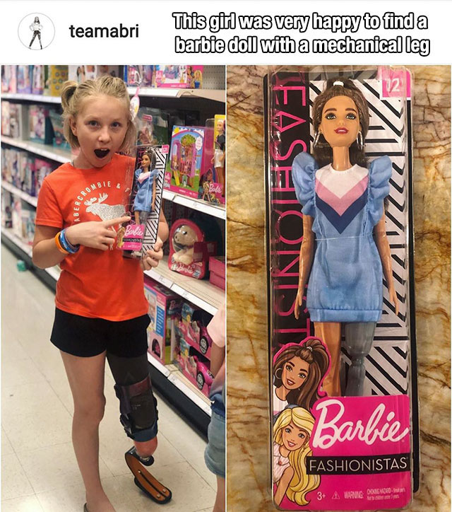 barbie - teamabri This girl was very happy to find a barbie doll with a mechanical leg Zacz EasLondt ZIP42112 Tutu Barbie Fashionistas CO3 Am Donghed