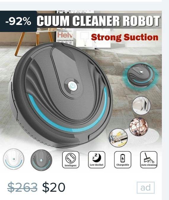 sweep robot vacuum - Nina 92% Cuum Cleaner Robot Strong Suction Hel Mo Low desibel Chargeable Auto cleanin $263 $20 ad ad