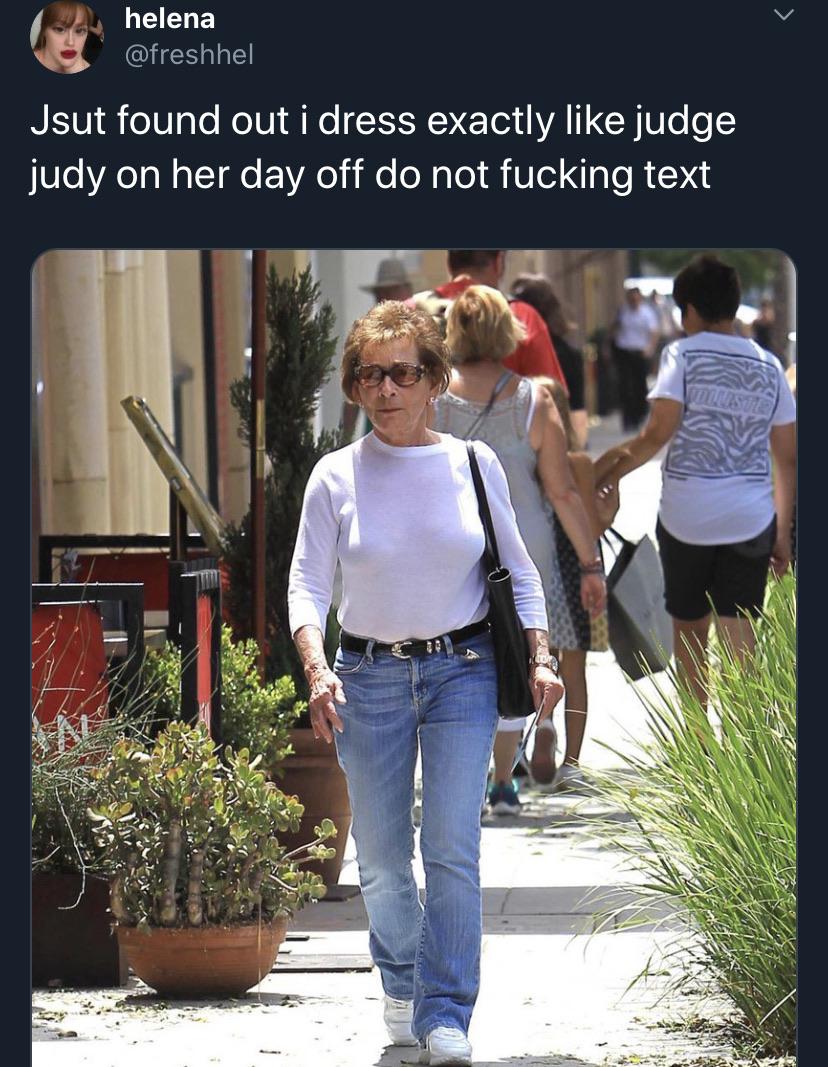 judge judy - helena Jsut found out i dress exactly judge judy on her day off do not fucking text