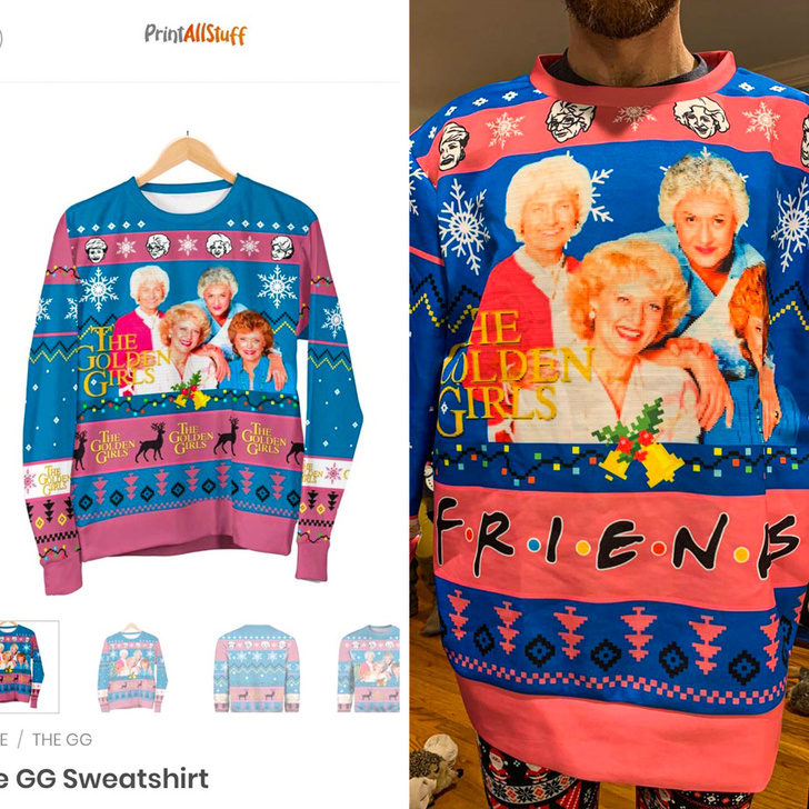 golden girls ugly christmas sweater - PrintAllStuff The Jolden Circ For Lene E The Gg Gg Sweatshirt