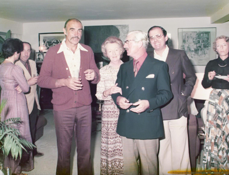 “Grandma with Sean Connery at a hotel bar in Spain, about 1975”