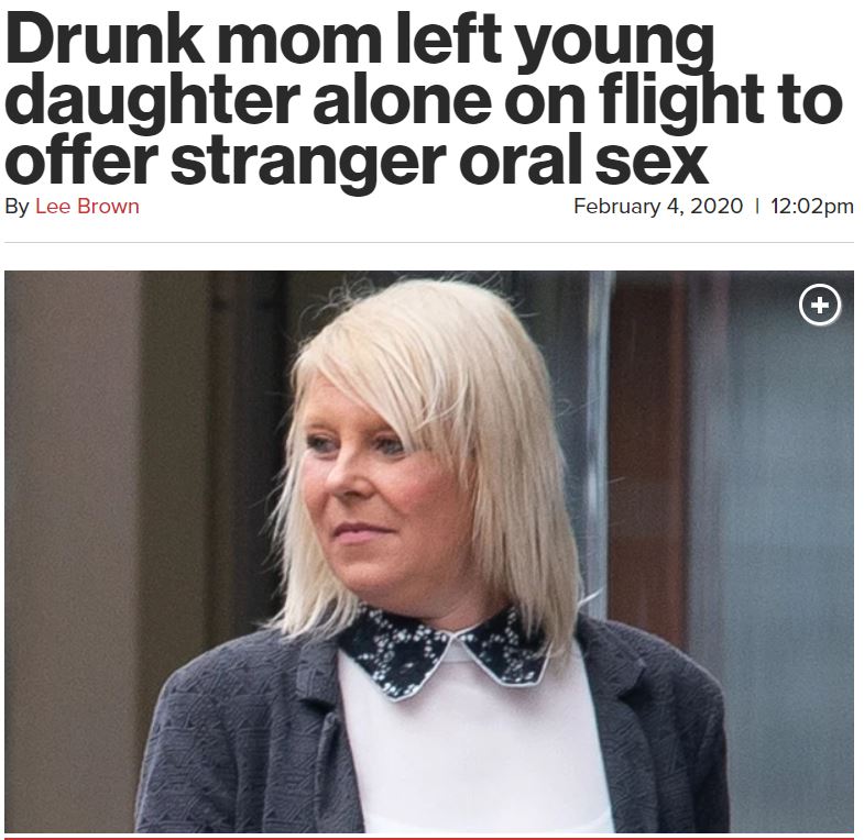 blond - Drunk mom left young daughter alone on flight to offer stranger oral sex By Lee Brown I pm