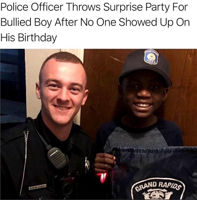 lynema police - Police Officer Throws Surprise Party For Bullied Boy After No One Showed Up On His Birthday Frand Rapids