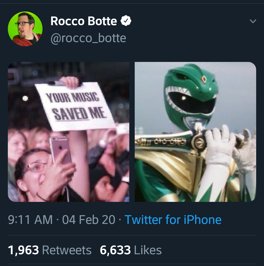 BTS - Rocco Botte Your Music Saved Me 04 Feb 20. Twitter for iPhone 1,963 6,633