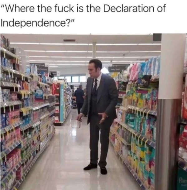nursing supply room funny - "Where the fuck is the Declaration of Independence?"
