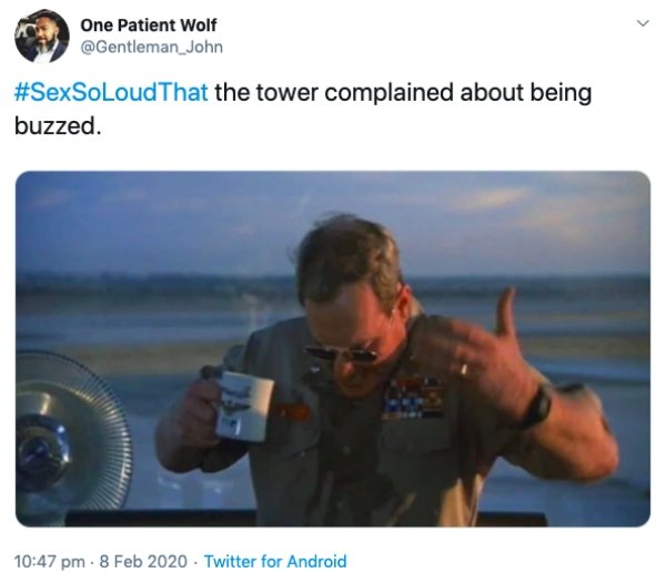 top gun - One Patient Wolf John the tower complained about being buzzed. Twitter for Android