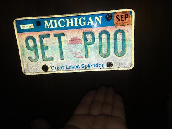 vehicle registration plate - Sep 1 Month Det Poo Great Lakes Splendor