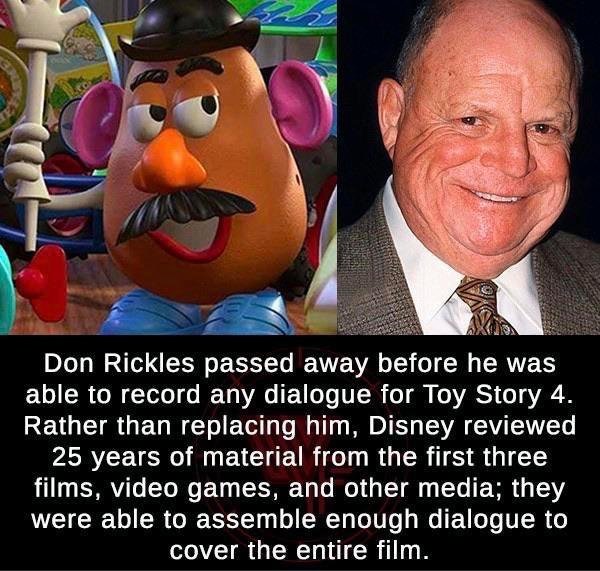 toy story 4 bad meme - Don Rickles passed away before he was able to record any dialogue for Toy Story 4. Rather than replacing him, Disney reviewed 25 years of material from the first three films, video games, and other media, they were able to assemble 
