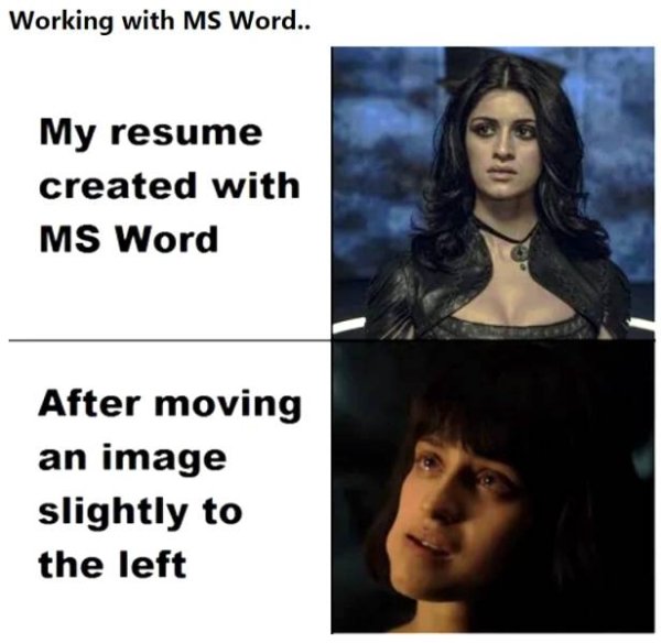 Ciri - Working with Ms Word.. My resume created with Ms Word After moving an image slightly to the left