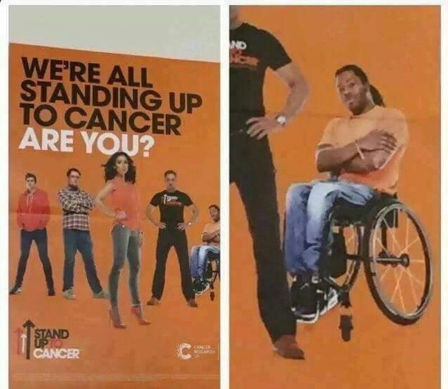 wheelchair stand up to cancer poster - We'Re All Standing Up To Cancer Are You? Stand Cancer