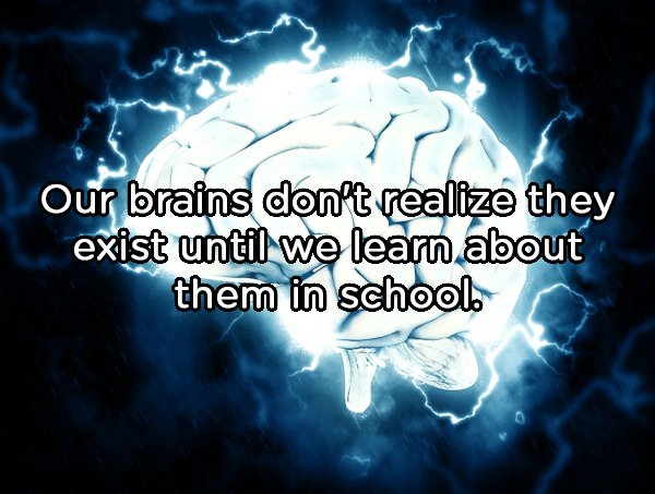 emergent properties - Our brains don't realize they exist until we learn about them in school.
