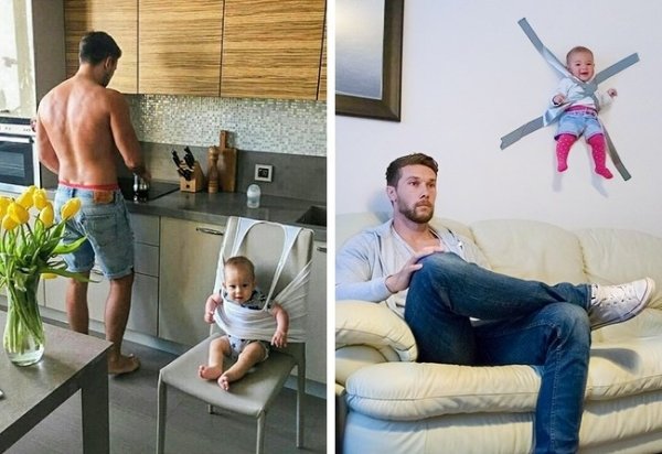 hilarious pics of dads with kids
