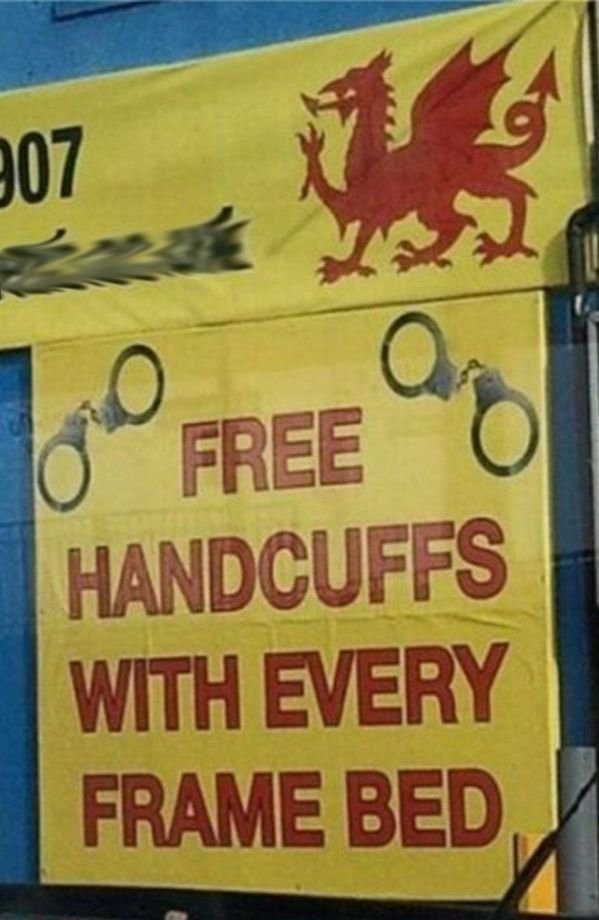 banner - 207 O Free O Handcuffs With Every Frame Bed