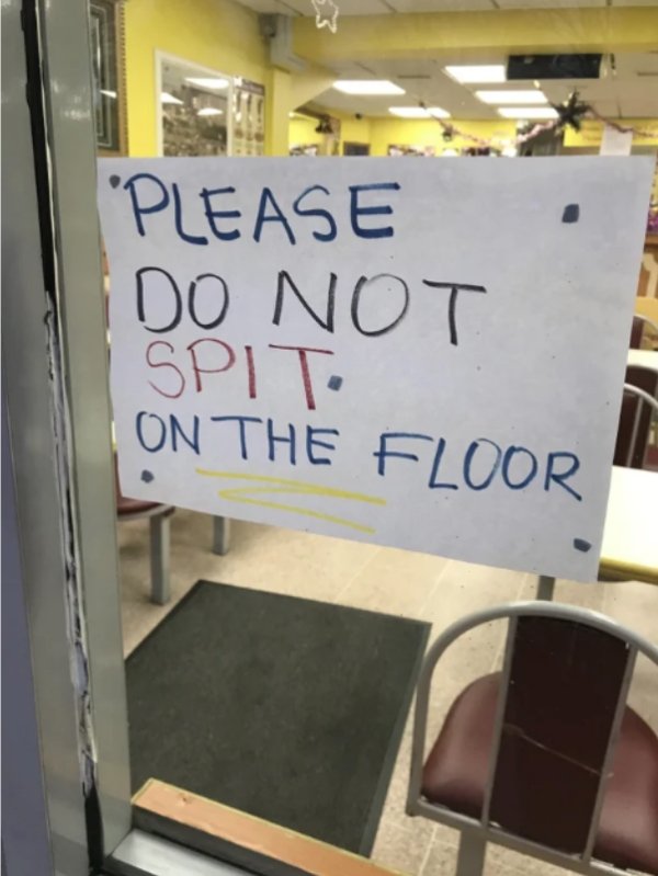 banner - Please Do Not Spit On The Floor