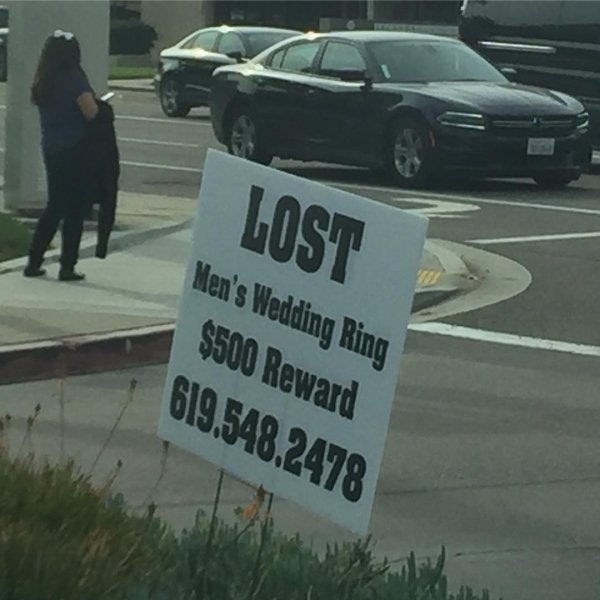 lane - Lost Men's Wedding Ring $500 Reward 619.548.2478