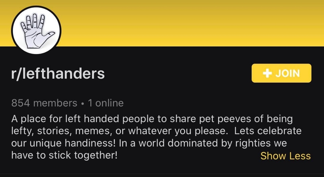 sam harris - rlefthanders Join 854 members 1 online A place for left handed people to pet peeves of being lefty, stories, memes, or whatever you please. Lets celebrate our unique handiness! In a world dominated by righties we have to stick together! Show 
