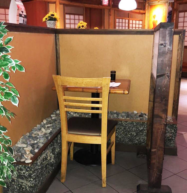This Japanese restaurant has a table for those who want to spend time on their own.