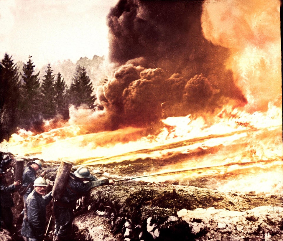 French flamethrowers at Verdun, in 1916.