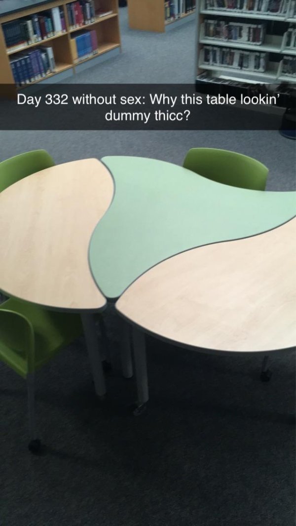 table - Day 332 without sex Why this table lookin dummy thicc?