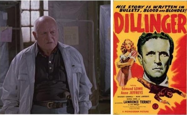 In Reservoir Dogs (1992), Joe Cabot (Lawrence Tierney) remarks that one of the criminals is ‘dead as Dillinger’. Tierney had famously portrayed Dillinger in his first major film role decades earlier.
