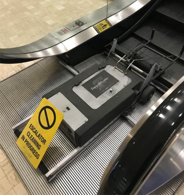 Machine used to clean escalators